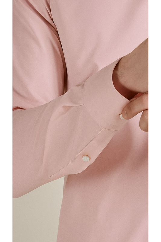 BENEZZO Slim Fit Long Sleeve Pink Men's Shirt
