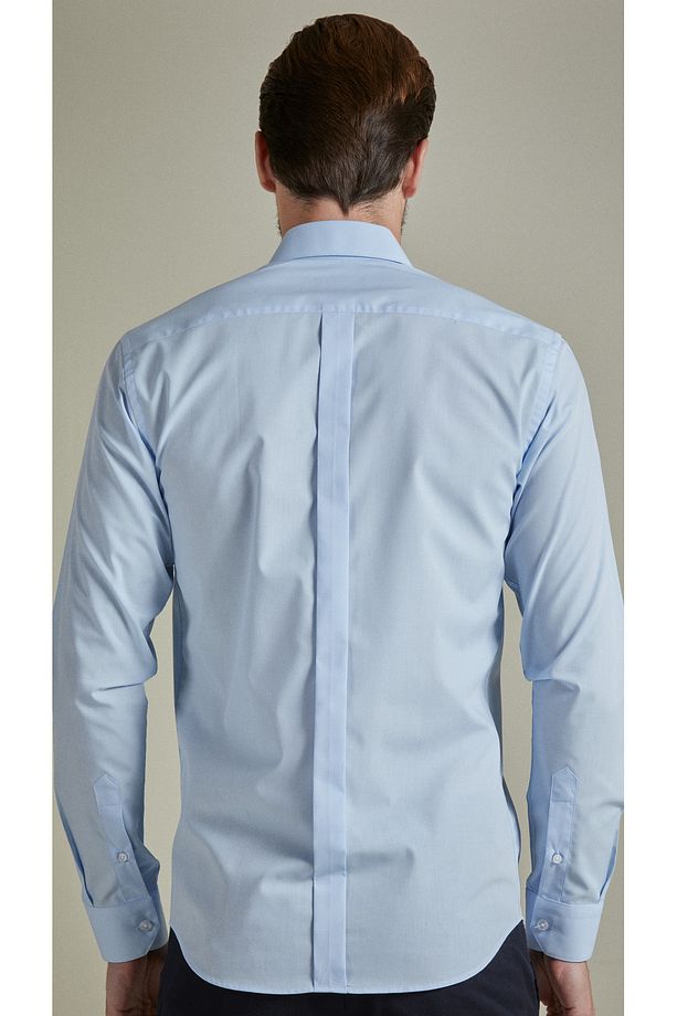 BENEZZO Slim Fit Long Sleeve Blue Men's Shirt