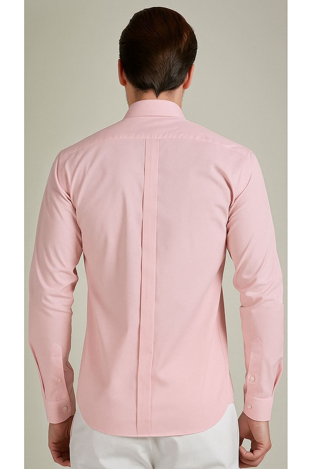 BENEZZO Slim Fit Long Sleeve Pink Men's Shirt